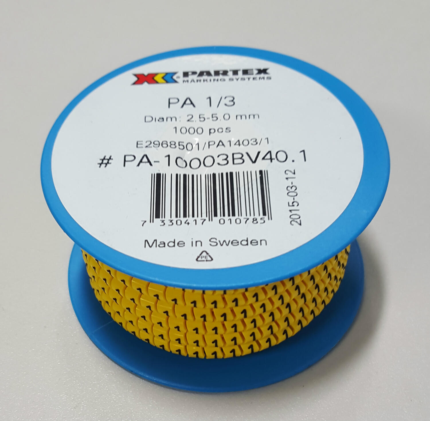 Black On Yellow Numbers and Letters 2.5sq-16sq - Roll 250