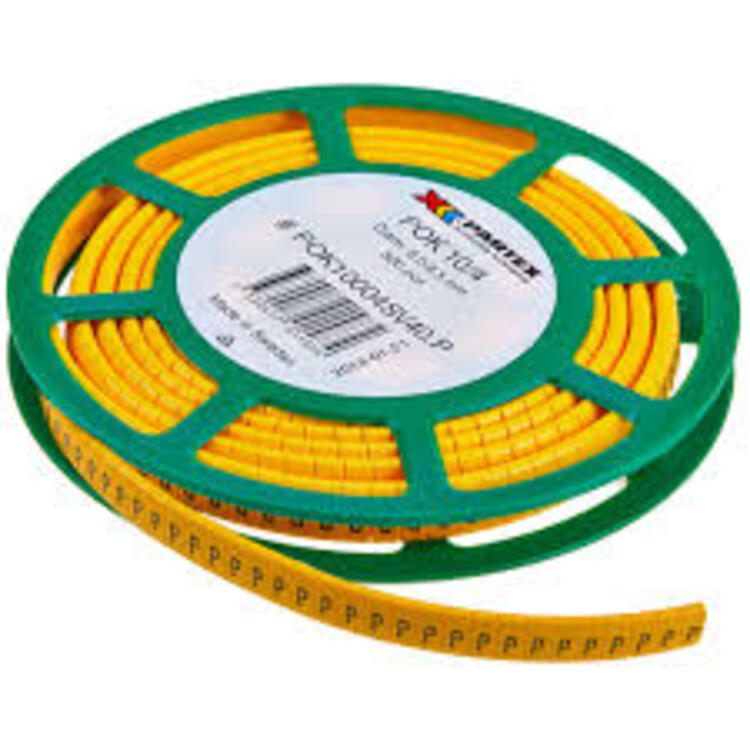 CABLE MARKERS/ LABELS Black on Yellow (Roll 500)