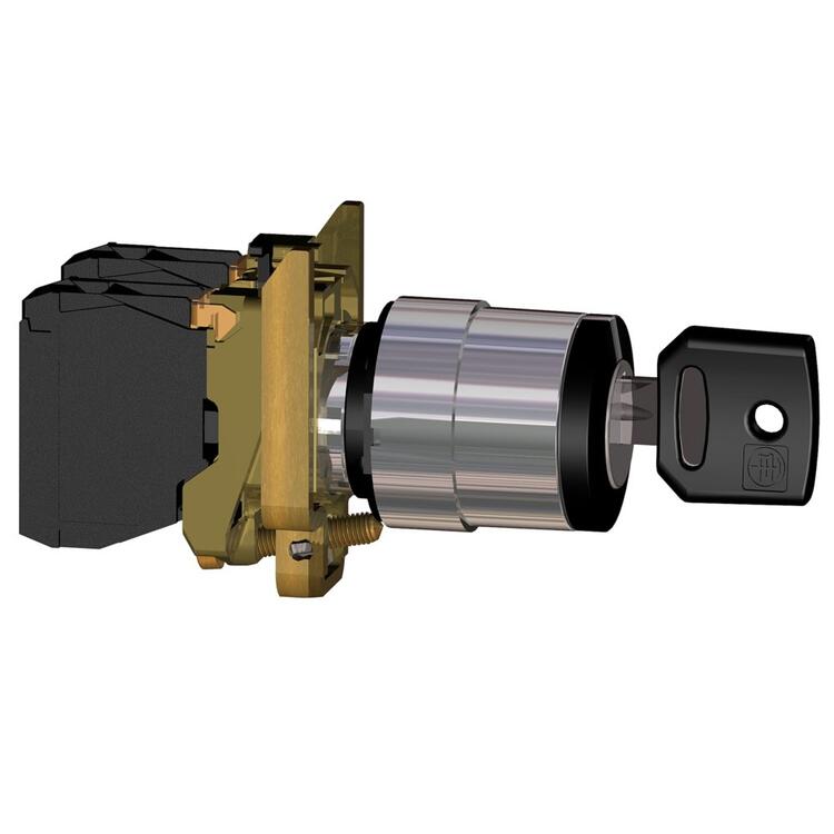 Key Switch metal 2 pos 1 N/O Remove L