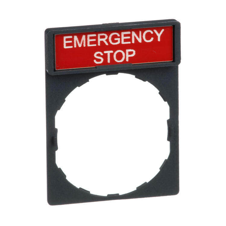 Legend Plate EMERGENCY STOP (Yellow)