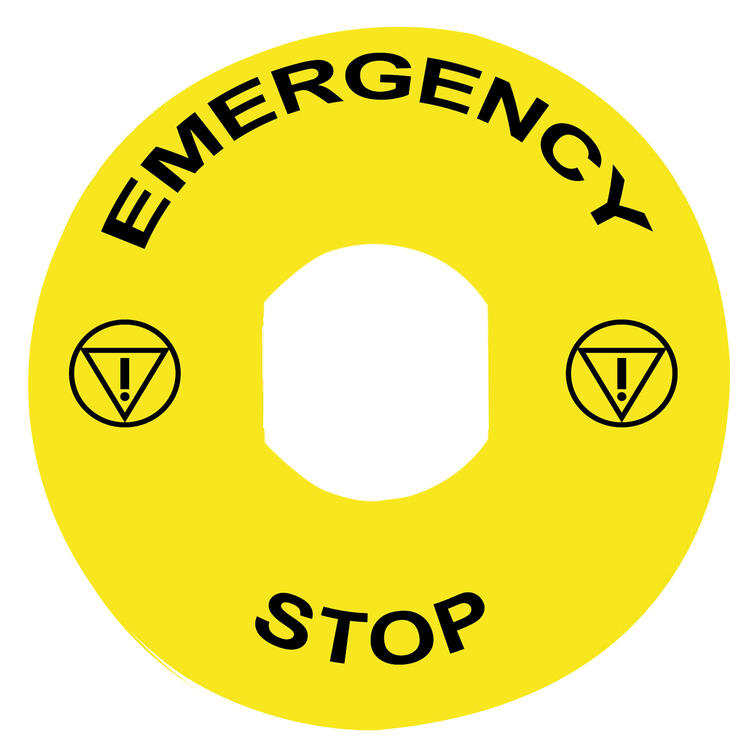 Legend Plate EMERGENCY STOP 60mm (Yellow)