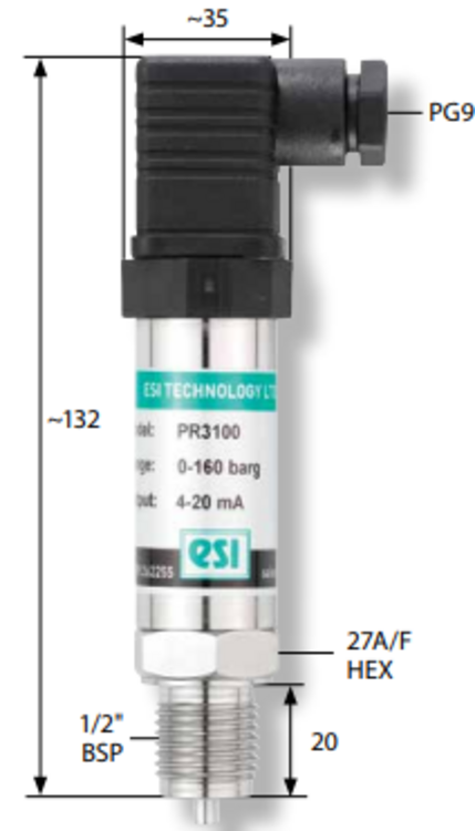 Esi Sensor ESI - PR3100 - Industrial Pressure Sensor PR3100EX1000AC I Demesne ...