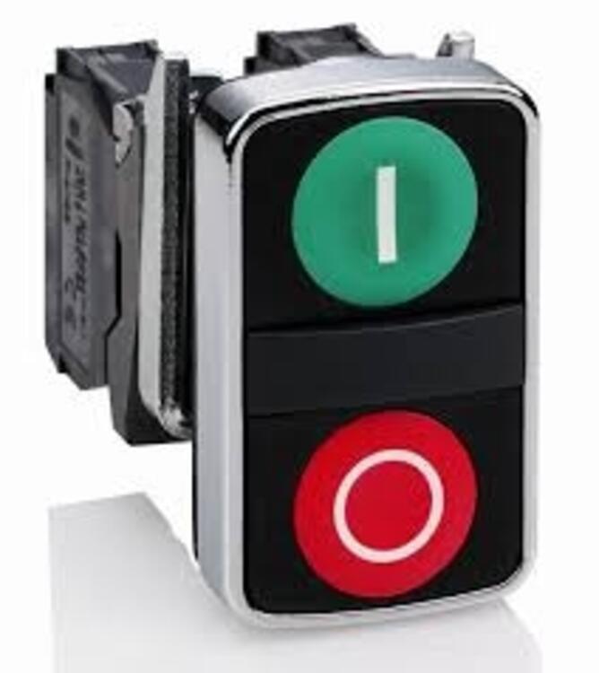 Pushbuttn Double Head Red/Green Illum in Cntr