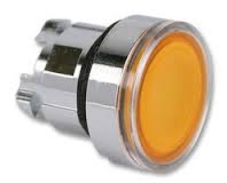 Pushbutton Head Illuminated metal Orange
