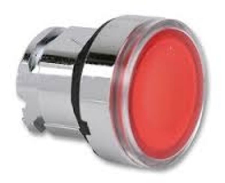 Pushbutton Head Illuminated metal Red