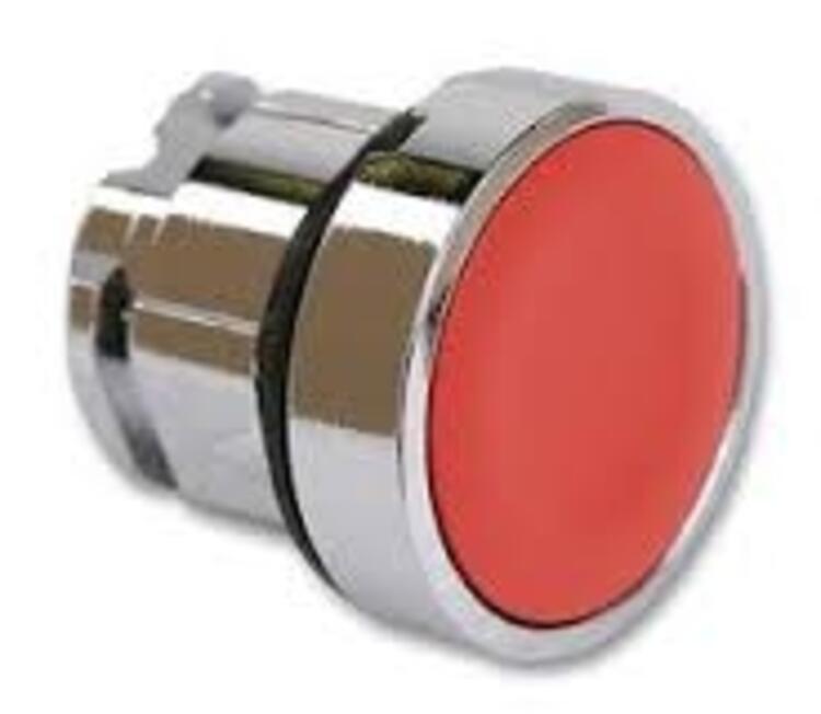 Pushbutton Head Metal Red