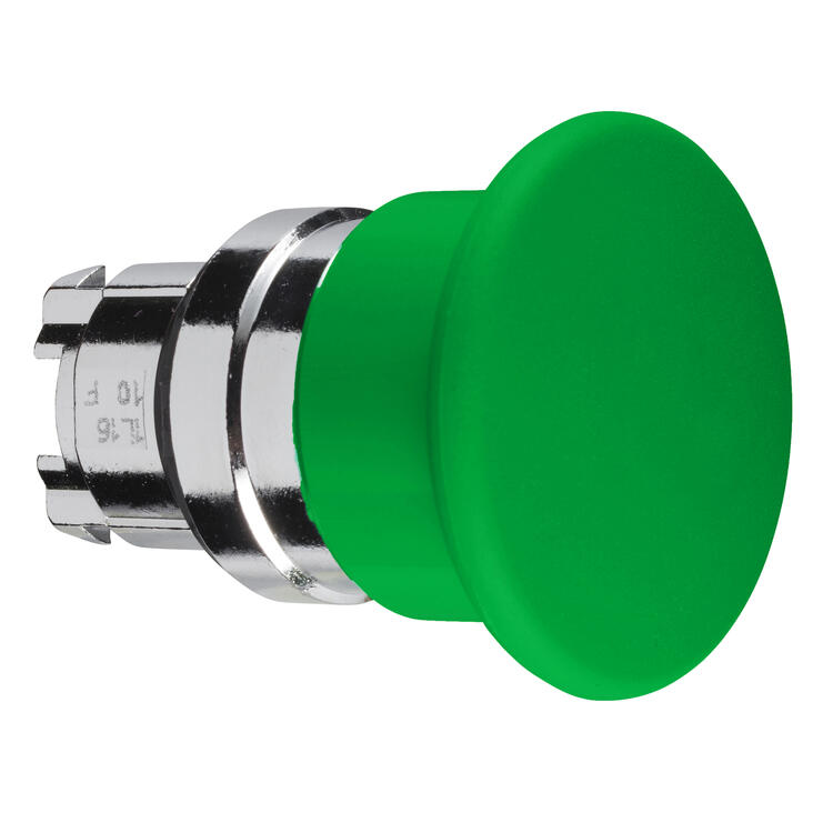 Pushbutton Head Mushroom Green 40mm