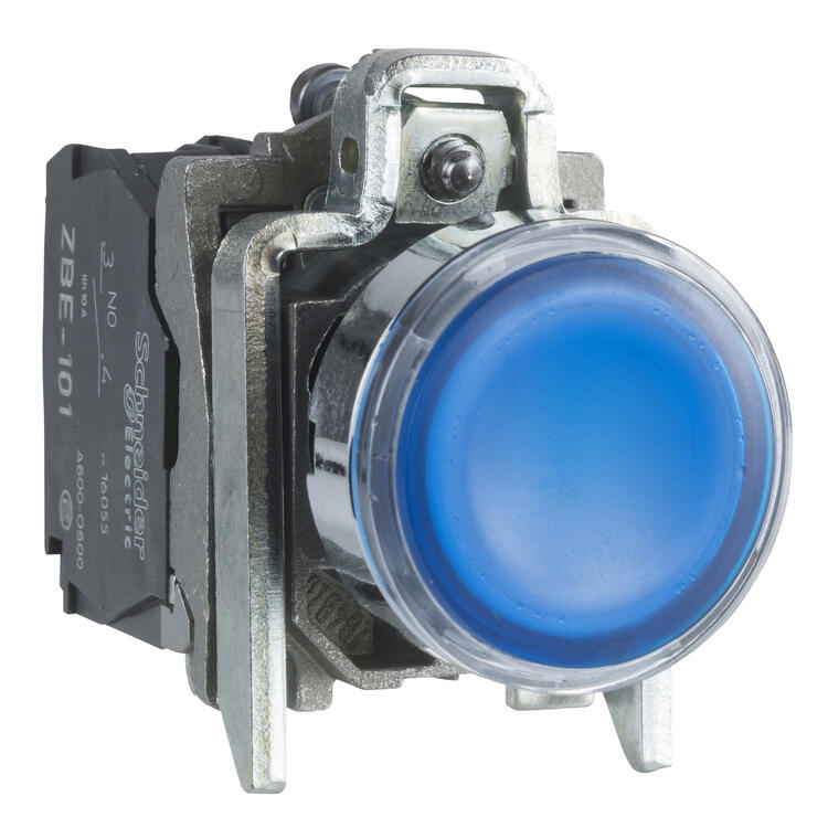 Pushbutton Illum 1 N/O 1 N/C Blue 24v AC/DC