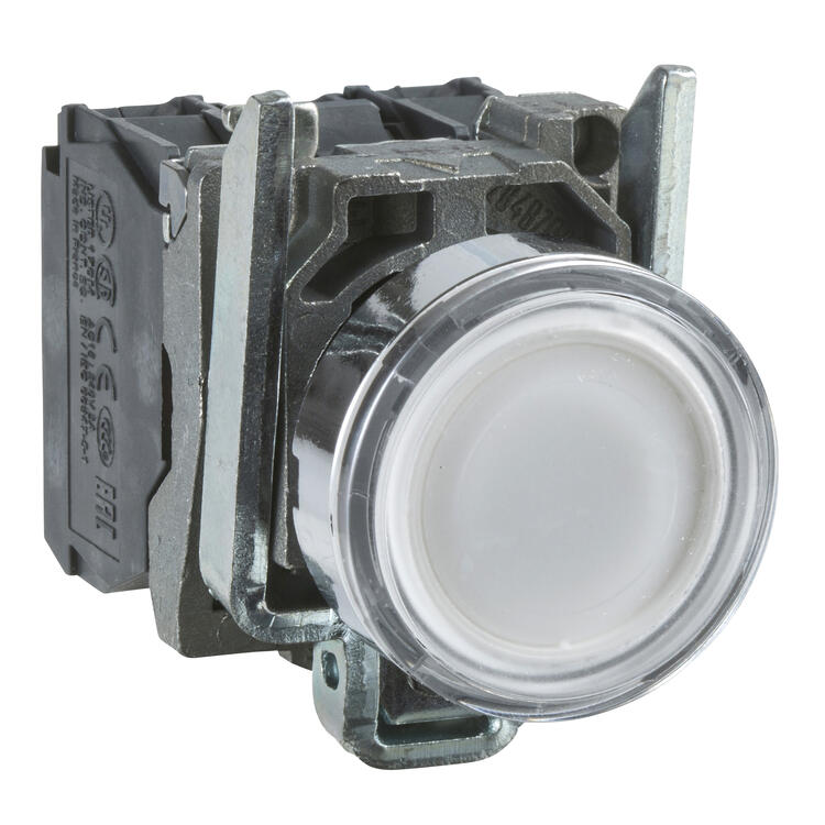 Pushbutton Illum 1 N/O 1 N/C White 24v AC/DC
