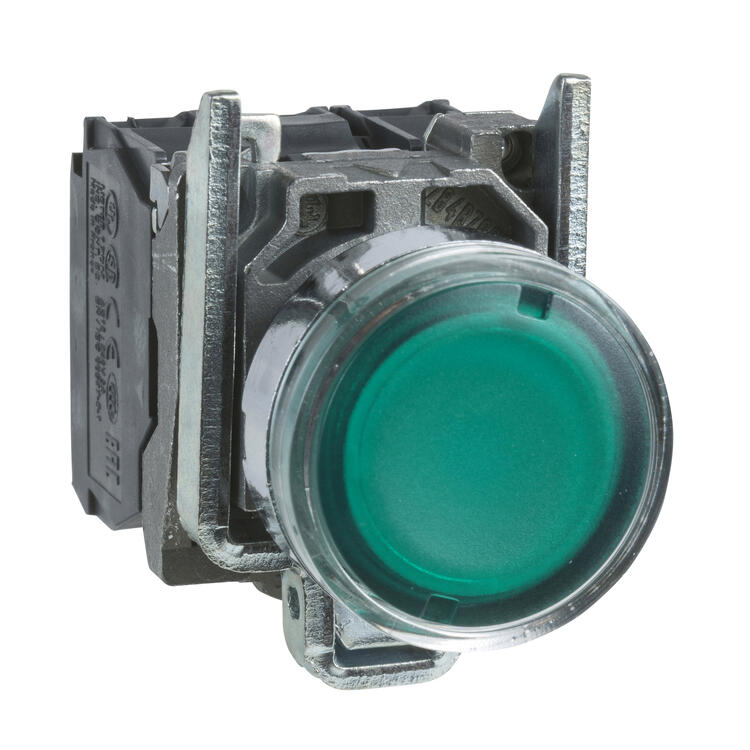 Pushbutton Illumin 1 N/O 1 N/C Green 230v AC