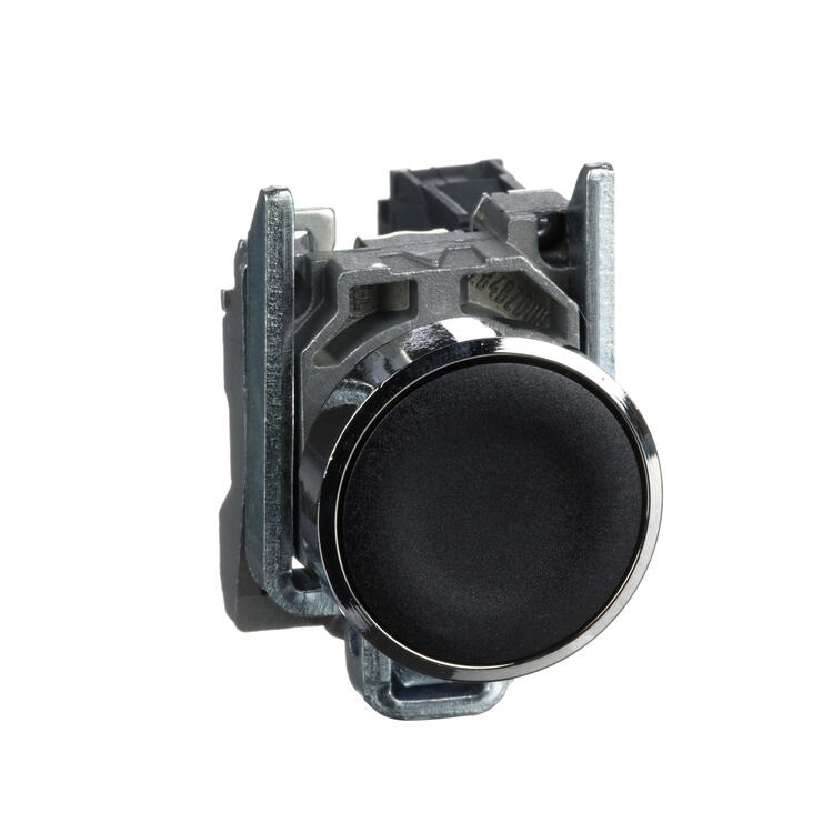 Pushbutton metal Black 1 N/O
