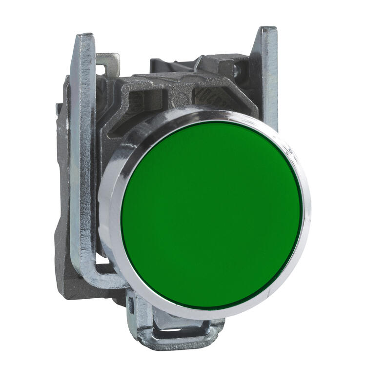 Pushbutton metal Green 1 N/O