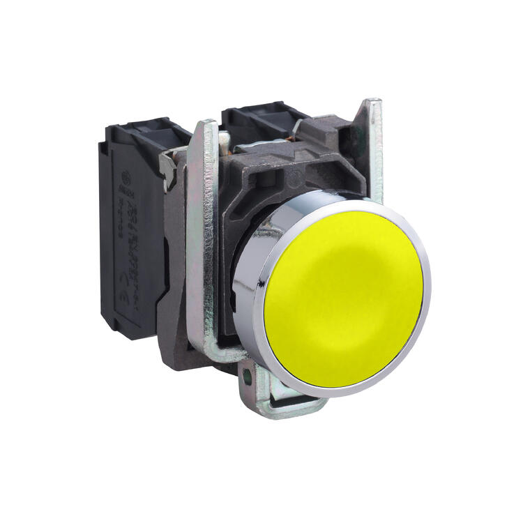Pushbutton metal Yellow 1 N/O