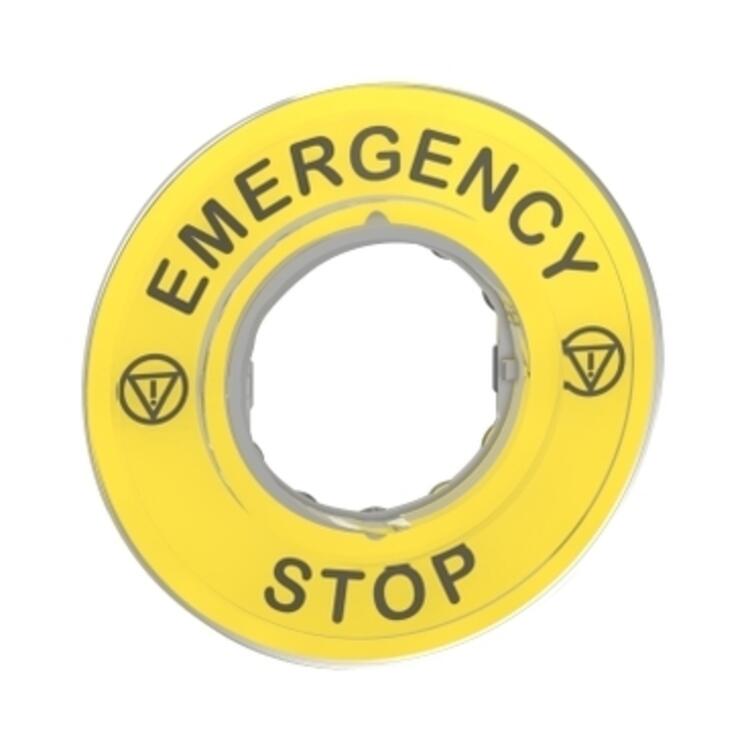 Schneider ZBY9320 E. Stop Legend Plate 60mm 3D