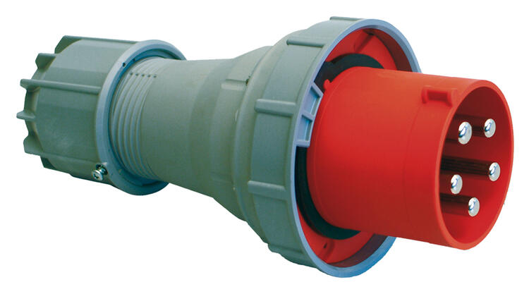 Trailing Plug 63Amp 5P IP67 415v Red