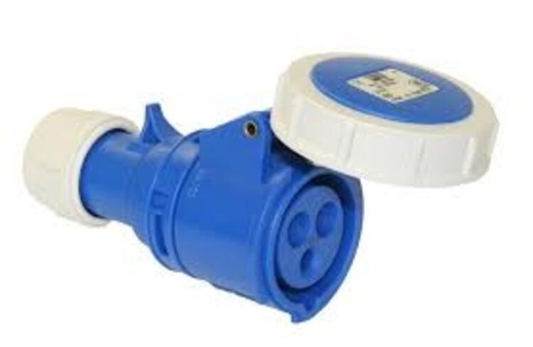 Trailing Socket 16Amp 3P IP67 230v Blue