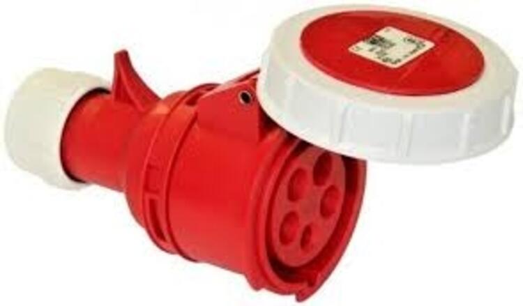 Trailing Socket 16Amp 5P IP67 415v Red