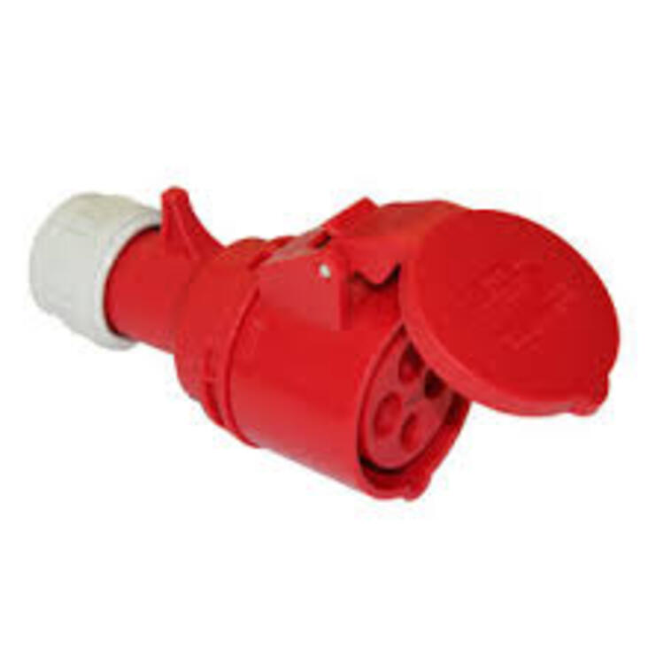 Trailing Socket 32Amp 4P 415v Red