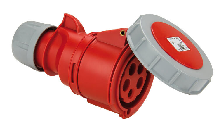 Trailing Socket 32Amp 5P IP67 415v Red