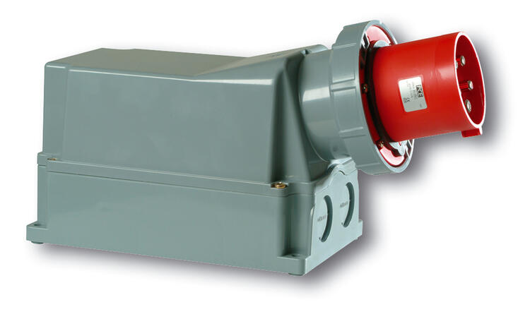 Wall Mounted Plug 125Amp 5P IP67 415v Red