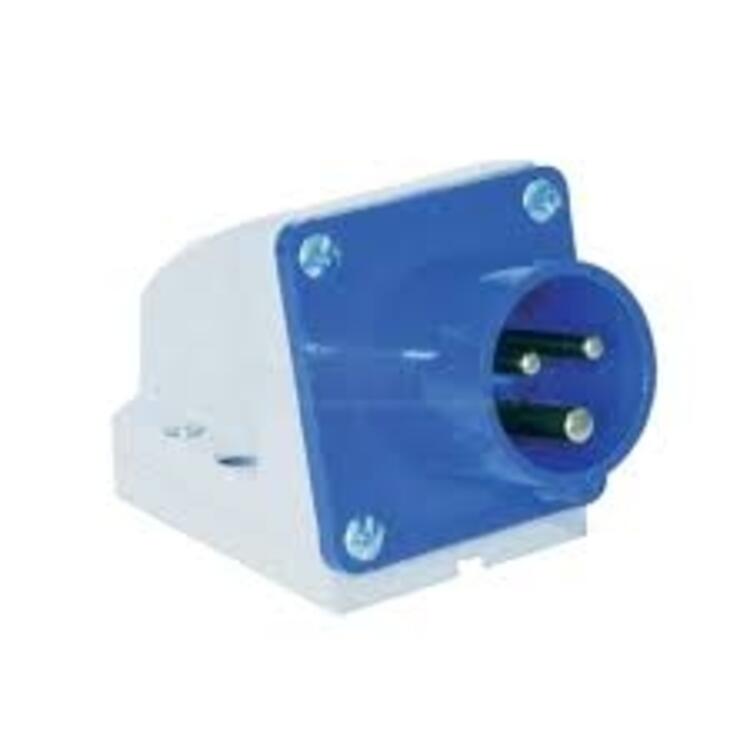 Wall Mounted Plug 32Amp 3p IP44 230v Blue