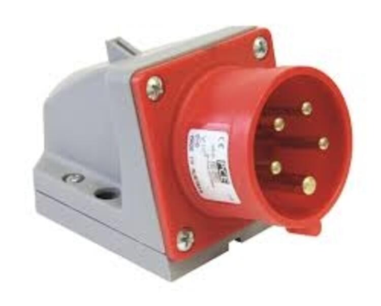 Wall Mounted Plug 32Amp 5P IP44 415v Red