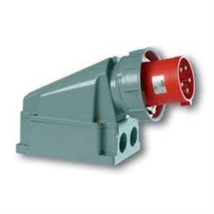 Wall Mounted Plug 63Amp 5p IP67 415v Red