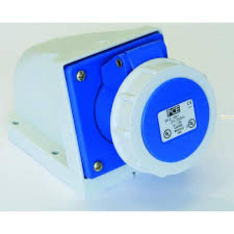 Wall Mounted Socket 32Amp 3p IP67 230v Blue