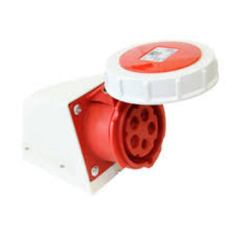 Wall Mounted Socket 32Amp 5p IP67 415v Red