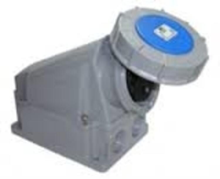 Wall Mounted Socket 63Amp 3P IP67 230v Blue