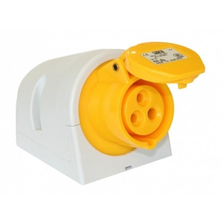 Wall Socket 16Amp 3P IP44 110v Yellow