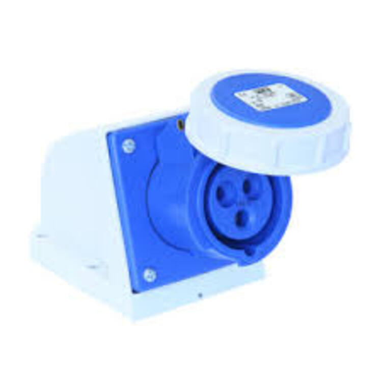 Wall Socket 16Amp 3p IP67 230v Blue